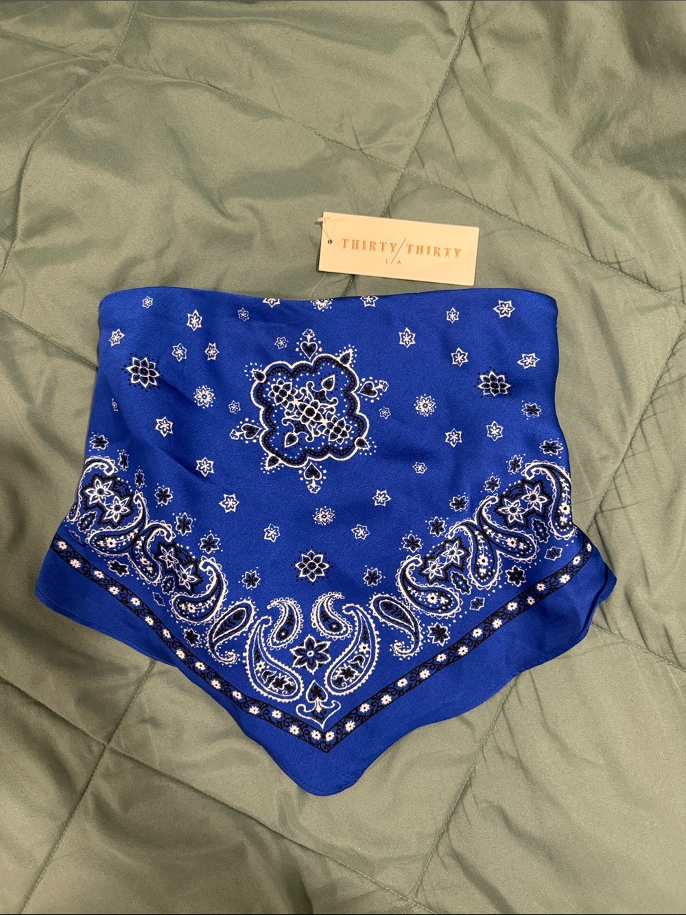 Thirty/Thirty Royal Blue Bandana Strapless Top